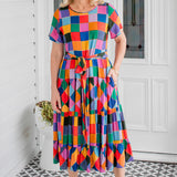 Lola Dress in name dropper gingham