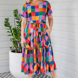 Lola Dress in name dropper gingham