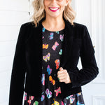 Maiocchi Perfect Velvet Blazer in black - luxe cropped jacket with tailored fit