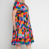 Lola Dress in name dropper gingham