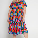 Lola Dress in name dropper gingham