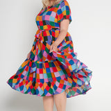 Lola Dress in name dropper gingham