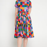Lola Dress in name dropper gingham