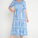 Elly Dress in something blue stripes