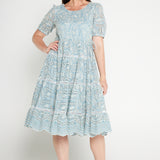 Eloise Dress in blue lace