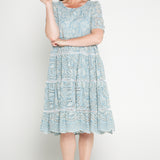 Eloise Dress in blue lace