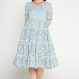 Eloise Dress in blue lace