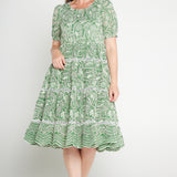 Eloise Dress in green lace