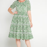 Eloise Dress in green lace
