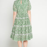 Eloise Dress in green lace