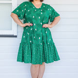 Maldives Mini Dress in lucky cat green