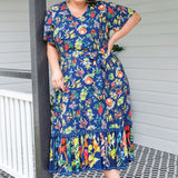 Maldives Midi Dress in little wonder navy