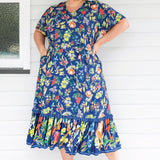 Maldives Midi Dress in little wonder navy