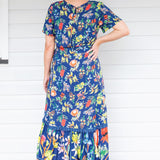 Maldives Midi Dress in little wonder navy