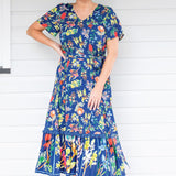Maldives Midi Dress in little wonder navy
