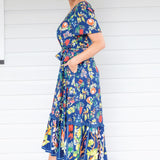 Maldives Midi Dress in little wonder navy