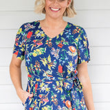 Maldives Midi Dress in little wonder navy