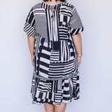 Maldives Mini Dress in seeing stripes black