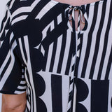 Maldives Mini Dress in seeing stripes black