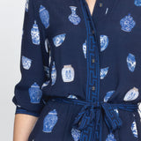 Maya Shirt Dress in a moment in time navy