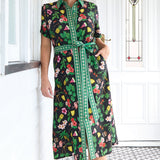 Maya Shirt Dress in hello sunshine black