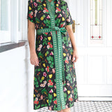 Maya Shirt Dress in hello sunshine black