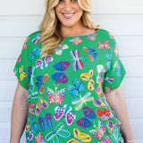 Poppy Top in social butterfly green