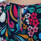 Button and keyhole detail at back neck of Poppy Top bestselling truly madly print