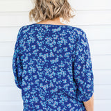 Pretty Please Reversible Top in cherry blossom blue