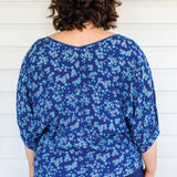 Pretty Please Reversible Top in cherry blossom blue