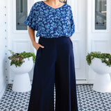Pretty Please Reversible Top in cherry blossom blue
