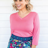 Tallulah Reversible Tee 3/4 sleeve in melon