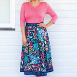 Tallulah Reversible Tee 3/4 sleeve in melon