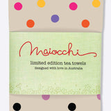 Tea Towel in rainbow dot sand