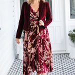Elegant Violet Dress in blossom wine – perfect wedding guest or cocktail dress