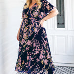 Blossom blue velvet cocktail dress – the Violet Dress by Maiocchi