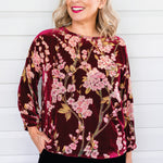 Velvet Violet Top in Blossom Wine by Maiocchi – feminine and bold.