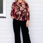 Maiocchi Blossom Wine Velvet Violet Top, perfect for layering or stand-alone style.