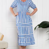 Elly Dress in something blue stripes