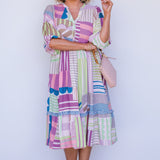 Portofino Midi Dress in seeing stripes pastel