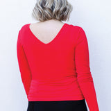 Bamboo Reversible Tee long sleeve in red