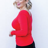 Bamboo Reversible Tee long sleeve in red