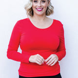 Bamboo Reversible Tee long sleeve in red