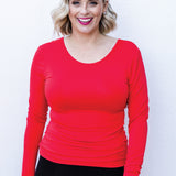 Bamboo Reversible Tee long sleeve in red