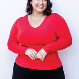 Bamboo Reversible Tee long sleeve in red