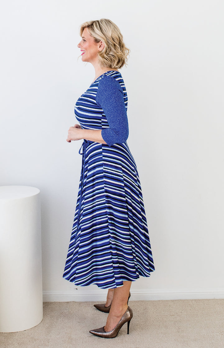 Bettina Dress in she's the one stripes