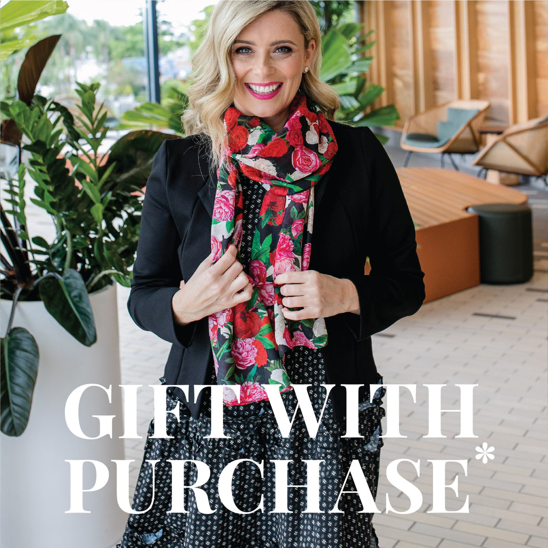 Free Peony Scarf with purchase xo