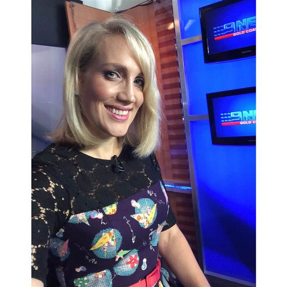 Spotted-Emily Jade wearing retro Night Flight Dress