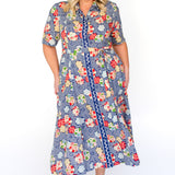 Peachy Dress in peach blossoms