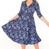 Lucinda Dress in navy swoon